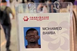 退役转行？班巴在中国参加广交会?身份是境外采购商！