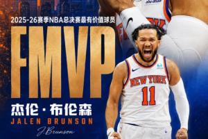 ?官方：布伦森斩获全部11张选票 当选FMVP！