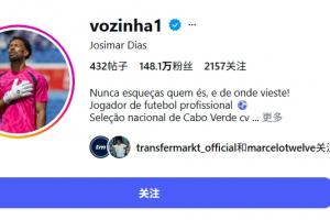 佛得角人口才54万！佛得角40岁门将沃齐尼亚赛后ins粉丝涨至148万